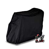 Mobility Scooter Storage Cover, 300D Oxford Fabric Scooter Weather Cover with 2 Buckles - Heavy Duty, Weatherproof, Durable with Free Storage Bag by Valchoose (Black )