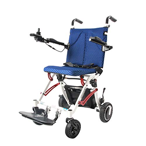 Folding Electric Powered Wheelchair Lightweight Portable Smart Chair Personal Mobility Scooter Wheelchair - Weighs only 40 lbs with Battery(Blue)… Electric Wheelchairs 