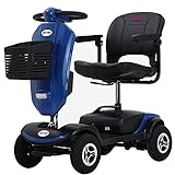 Metro Mobility Electric Mobility Scooter with 9 Inch Big Pneumatic Tires - Foldable Tiller with Cup Holders & USB Charging Port - Compact for Travel - 4 Wheel Mobile for Adults/Seniors(Plus Blue)