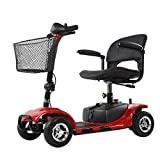ENGWE 4 Wheel Powered Mobility Scooter for Seniors, All Terrain 10 Miles Long Range Electric Wheelchair Device for Elderly Adults Travel, with Basket & Folding Chair