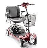 Shoprider ESCAPE 4-Wheel Portable Take Apart Mobility Scooter + Challenger Accessories (RED)