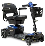 Pride Jazzy ZERO TURN 4-Wheel Travel Mobility Scooters, Get the Best of Both Worlds - 4 Wheel Stability Meets 3 Wheel Maneuverability (Sapphire Blue,) Pride Mobility 
